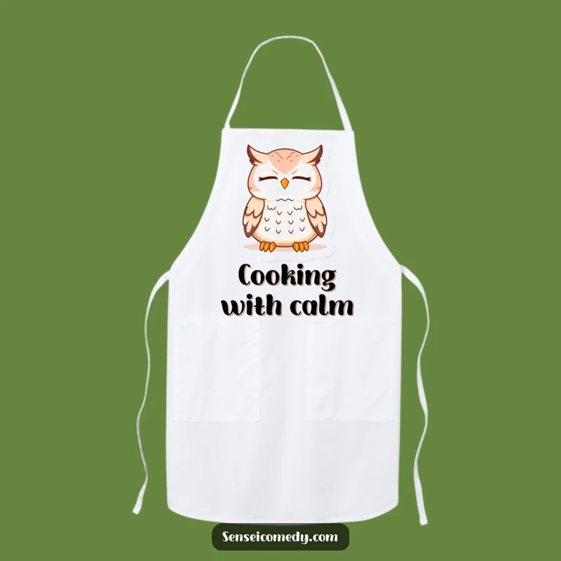 Funny Owl Sensei Kitchen Apron - Cook with Wisdom and a Smile