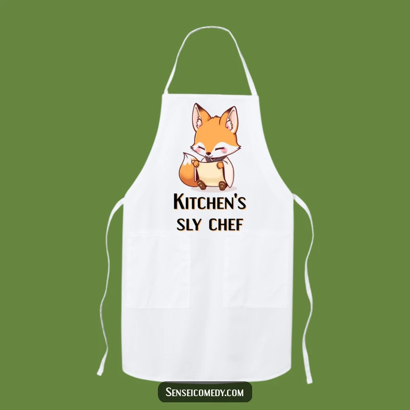 Funny Fox Sensei Kitchen Apron - Cook with Diligent Precision