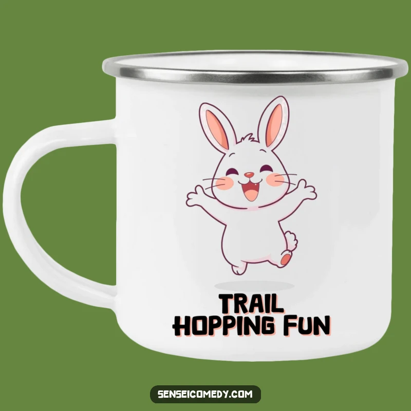 Funny Rabbit Sensei Camping Mug - Sip Adventure with Cheerful Spirit