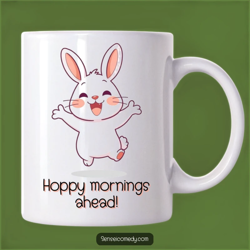 Funny Rabbit Sensei Jump Mug - Energetic Gift for Happy Go-Getters