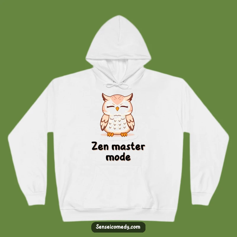Funny Owl Sensei Meditation Hoodie - Cozy Wisdom Wear for Deep Thinkers