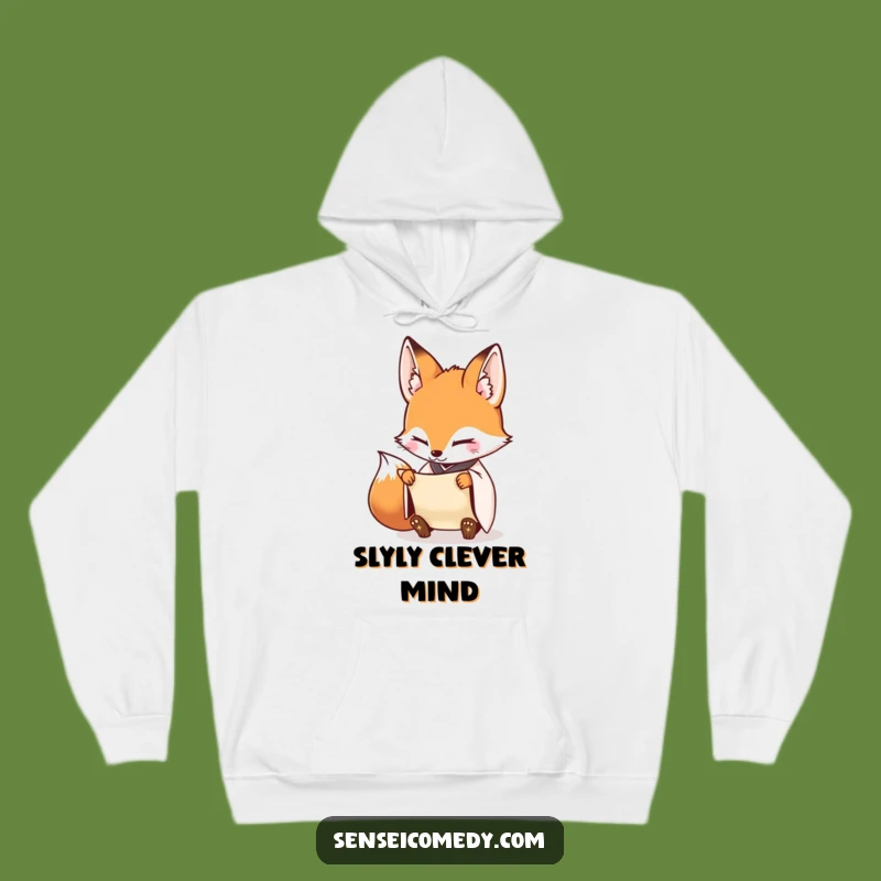 Funny Fox Sensei Scroll Hoodie - Cozy Comfort for Diligent Thinkers