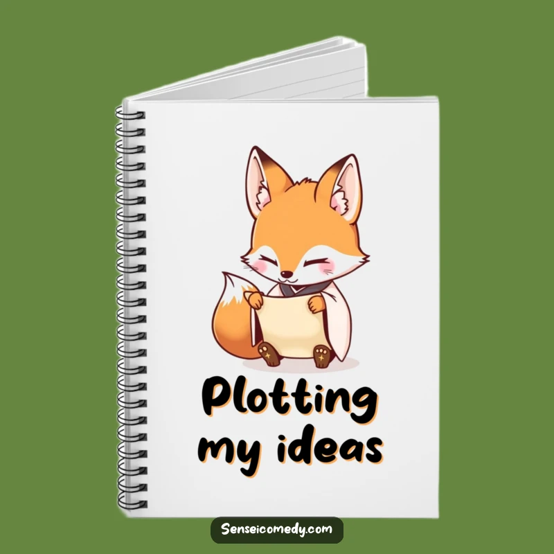 Funny Fox Sensei Scroll Notebook - Jot Down Details with Precision