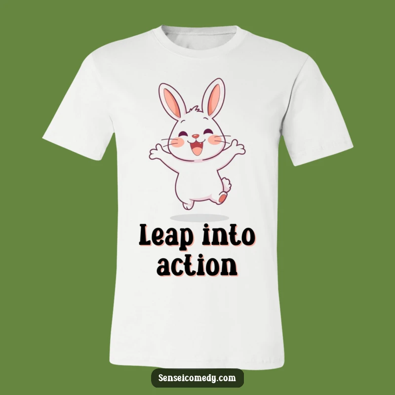 Funny Rabbit Sensei Jump T-Shirt - Lively & Cheerful Activewear