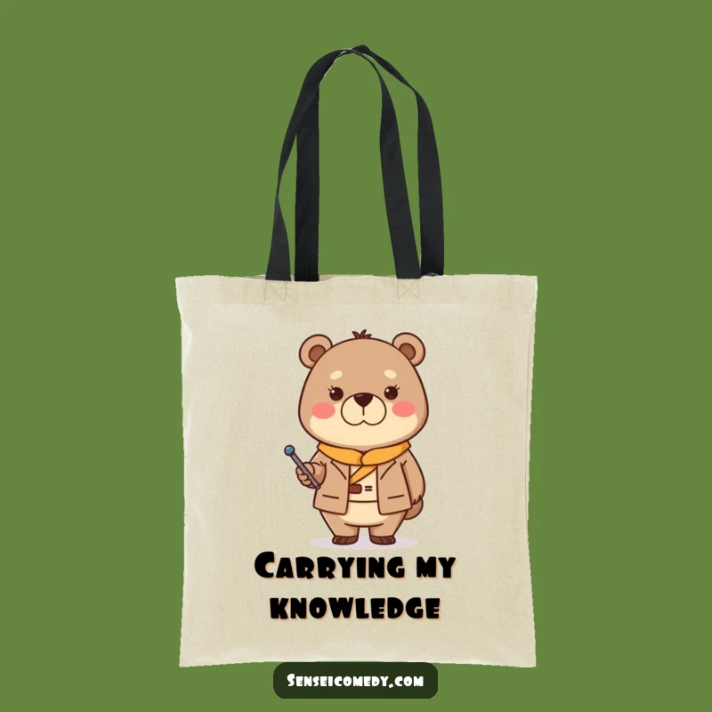 Funny Bear Sensei Tote Bag - Carry Lessons with Stern but Kind Grace